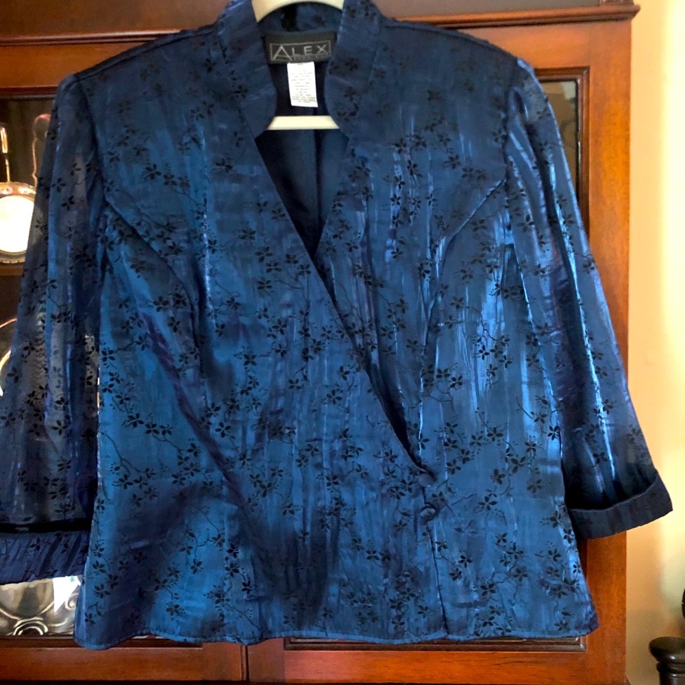 ALEX Navy Iridescent Top.  XL